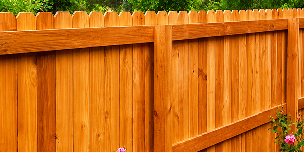 Red wood fence